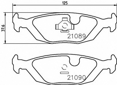 HELLA PAGID 8db355007521 -  Комплект тормозных колодок, дисковый тормоз